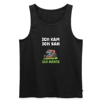 Rasentraktor Aufsitzmäher und Gartenarbeit Rasen - Männer Premium Bio Tank Top - Schwarz - Vorne - AI Model Male 178 light (178cm)