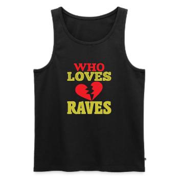 WER RAVES LIEBT - Männer Premium Bio Tank Top - Schwarz - Vorne - AI Model Male 178 light (178cm)
