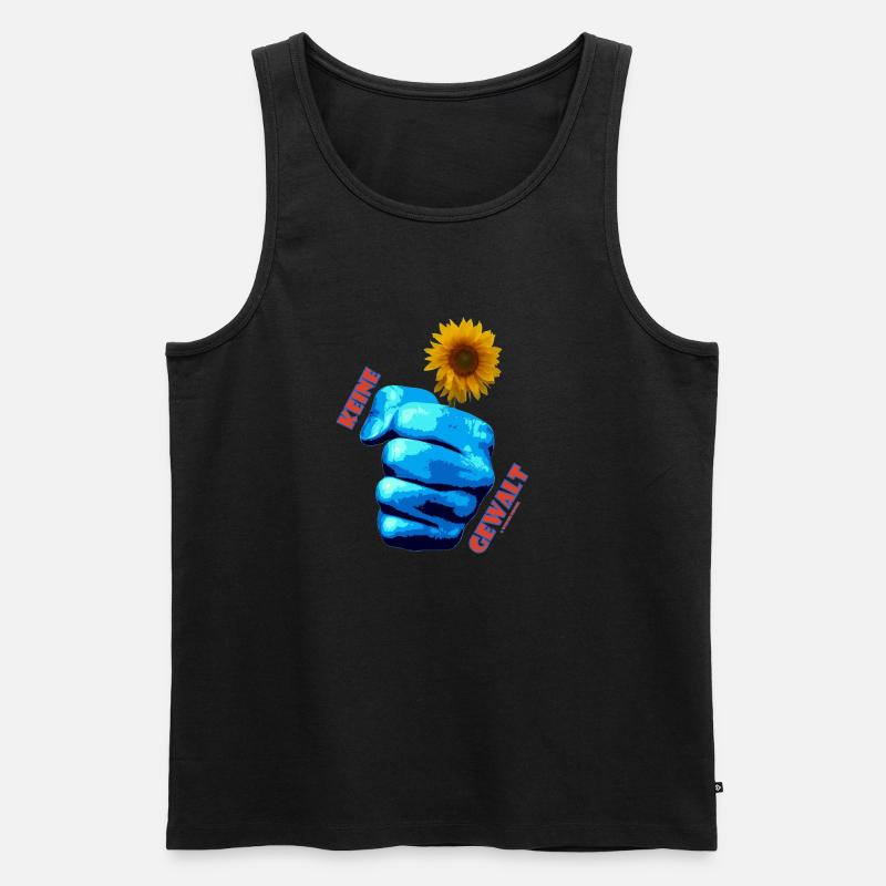 Keine Gewalt - Männer Premium Bio Tank Top - Schwarz