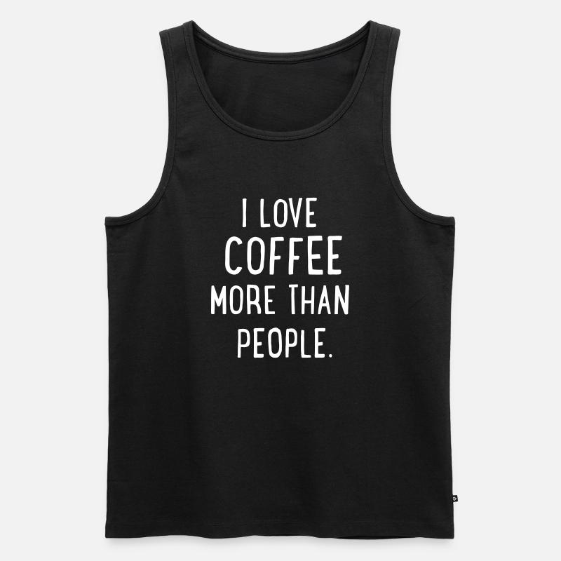 Kaffee - Männer Premium Bio Tank Top - Schwarz
