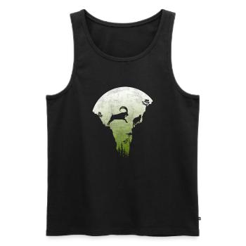 Springender Steinbock - Männer Premium Bio Tank Top - Schwarz - Vorne - AI Model Male 178 light (178cm)