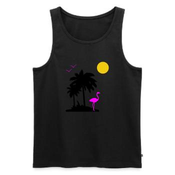 Paradis des palmiers - Débardeur bio Premium Homme - noir - Devant - Michal (187cm)