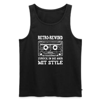 Kassette Retro Vintage Spruch Geschenk - Männer Premium Bio Tank Top - Schwarz - Vorne - Michal (187cm)
