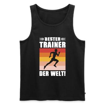 Leichtathletik Bester Trainer der Welt - Männer Premium Bio Tank Top - Schwarz - Vorne - AI Model Male 178 light (178cm)