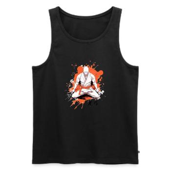 The fighter - Men's Premium Organic Tank Top - black - Front - AI Model Male 178 light (178cm)