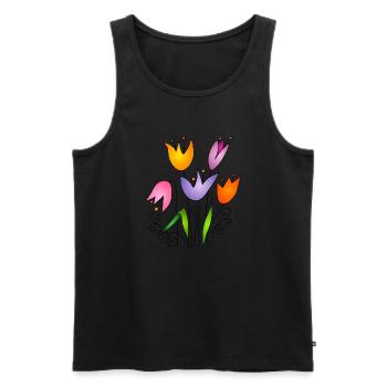 Fleur - Débardeur bio Premium Homme - noir - Devant - Michal (187cm)