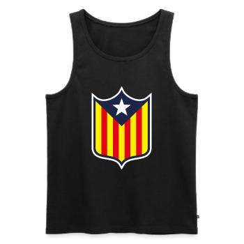 Catalonia coat of arms - Men's Premium Organic Tank Top - black - Front - AI Model Male 178 light (178cm)