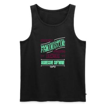 frauenpower smylie humor cool die welt - Männer Premium Bio Tank Top - Schwarz - Vorne - Michal (187cm)