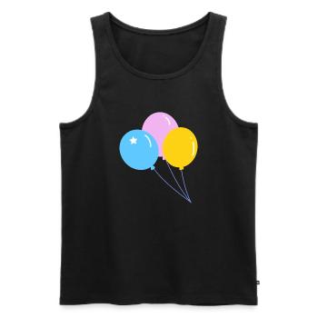 Cute colorful party balloon - Men's Premium Organic Tank Top - black - Front - Michal (187cm)