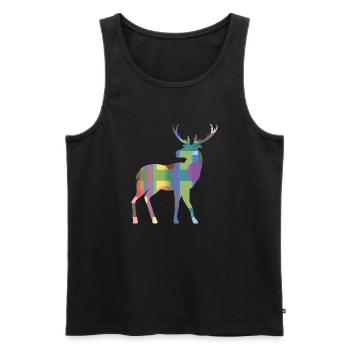 Hirsch - Männer Premium Bio Tank Top - Schwarz - Vorne - AI Model Male 178 light (178cm)