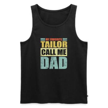 Vintage Mein Lieblingsschneider nennt mich Papa Vaters D - Männer Premium Bio Tank Top - Schwarz - Vorne - Michal (187cm)