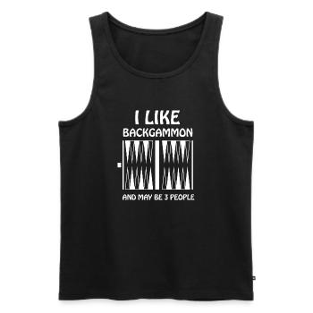 boardgame chess backgammon game night - Männer Premium Bio Tank Top - Schwarz - Vorne - Michal (187cm)