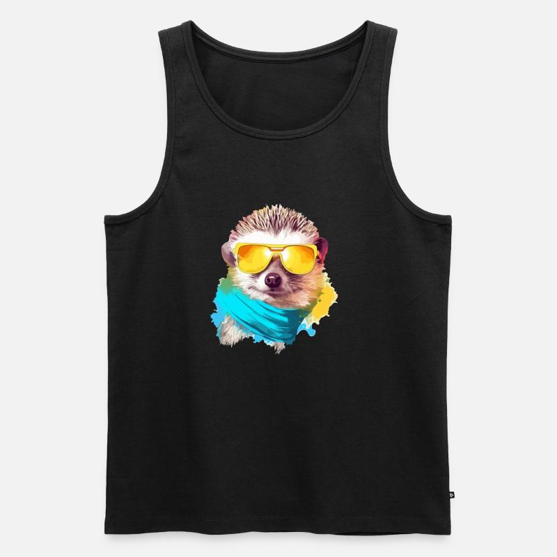 Piky der Igel - Männer Premium Bio Tank Top - Schwarz