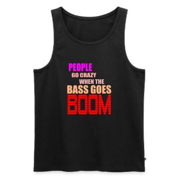 Die Leute drehen durch, wenn der Beat boomt Zitat - Männer Premium Bio Tank Top - Schwarz - Vorne - AI Model Male 178 light (178cm)