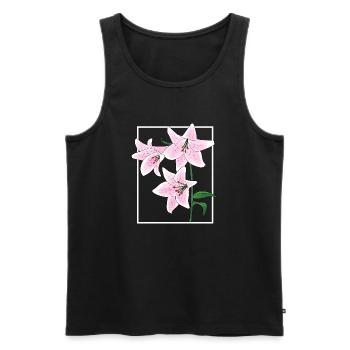Lily Flower - Men's Premium Organic Tank Top - black - Front - AI Model Male 178 light (178cm)