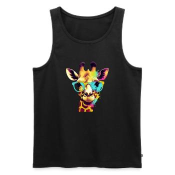 Aliz die Giraffe - Männer Premium Bio Tank Top - Schwarz - Vorne - Michal (187cm)