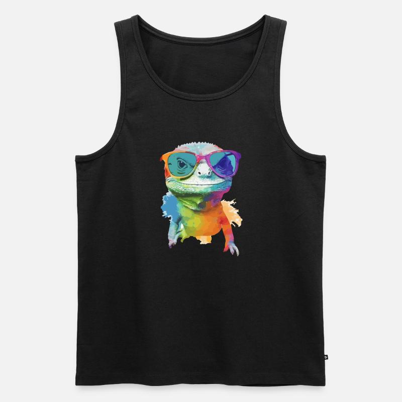 Zoozoo die Eidechse - Männer Premium Bio Tank Top - Schwarz