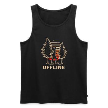 Hiking "Offline" Trekking Hiking Trail Hiking Time - Men's Premium Organic Tank Top - black - Front - Michal (187cm)