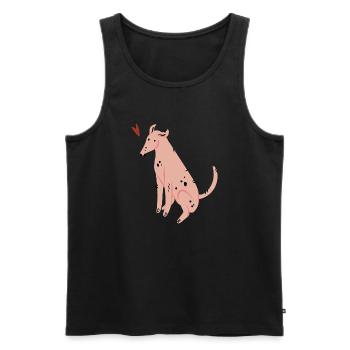 Hund - Männer Premium Bio Tank Top - Schwarz - Vorne - Michal (187cm)
