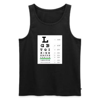 Tableau oculaire LGBTQIA+ - Débardeur bio Premium Homme - noir - Devant - Michal (187cm)