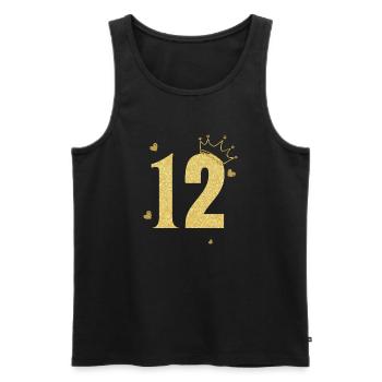12th anniversary golden crown - Men's Premium Organic Tank Top - black - Front - Michal (187cm)