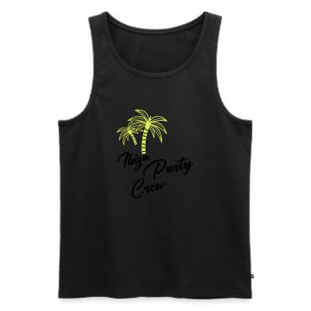 Ibiza Party Crew - Men's Premium Organic Tank Top - black - Front - Michal (187cm)