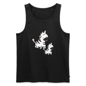 zebra mutter und kind - Männer Premium Bio Tank Top - Schwarz - Vorne - Michal (187cm)