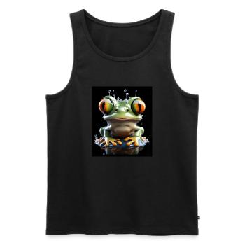 Grenouille #1 - Débardeur bio Premium Homme - noir - Devant - AI Model Male 178 light (178cm)