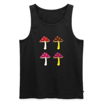 Fly agarics colorful - Men's Premium Organic Tank Top - black - Front - AI Model Male 178 light (178cm)