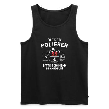 Dieser Polierer ist 55. Schonend behandeln - Männer Premium Bio Tank Top - Schwarz - Vorne - AI Model Male 178 light (178cm)