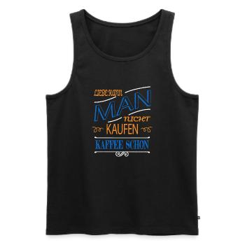 caffettiera kaffee kaffeebecher trinken - Männer Premium Bio Tank Top - Schwarz - Vorne - AI Model Male 178 light (178cm)