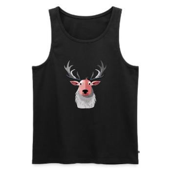 Bill the Christmas Reindeer - Men's Premium Organic Tank Top - black - Front - AI Model Male 178 light (178cm)