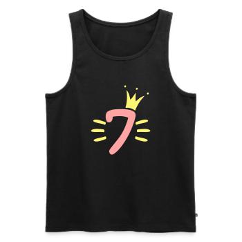 7. Geburtstag Krone - Männer Premium Bio Tank Top - Schwarz - Vorne - Michal (187cm)