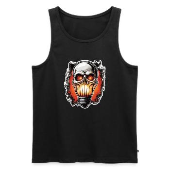 Bulb / Bulb / Brightness / Light - Men's Premium Organic Tank Top - black - Front - AI Model Male 178 light (178cm)