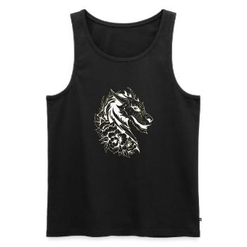 Fantasy Drache Anime Drachenkopf Mythisches Reptil - Männer Premium Bio Tank Top - Schwarz - Vorne - Michal (187cm)