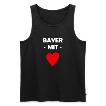 Bayer mit Herz - Männer Premium Bio Tank Top - Schwarz - Vorne - Michal (187cm)