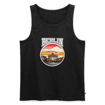 Berlin Brandenburger Tor 2 - Männer Premium Bio Tank Top - Schwarz - Vorne - AI Model Male 178 light (178cm)
