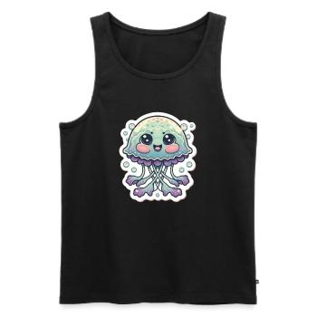 Jellyfish Lover - Men's Premium Organic Tank Top - black - Front - Michal (187cm)