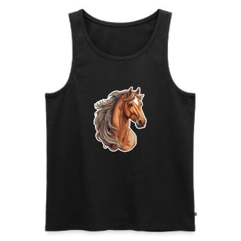 Pferdekopf - Männer Premium Bio Tank Top - Schwarz - Vorne - AI Model Male 178 light (178cm)