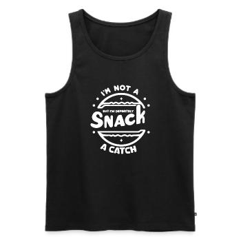 I'm not a snack but definitely a catch - Men's Premium Organic Tank Top - black - Front - AI Model Male 178 light (178cm)
