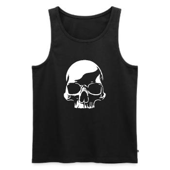 Totenkopf - Männer Premium Bio Tank Top - Schwarz - Vorne - Michal (187cm)