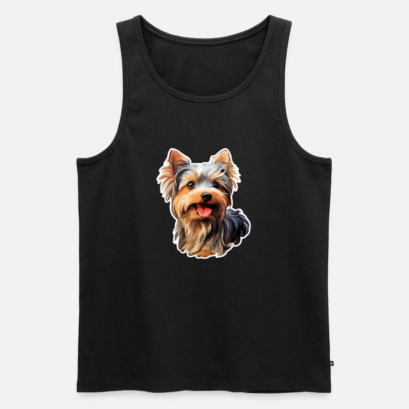 Yorkshire Terrier niedlich - Männer Premium Bio Tank Top - Schwarz