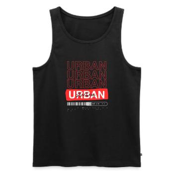 Dicton du design streetwear urbain - Débardeur bio Premium Homme - noir - Devant - AI Model Male 178 light (178cm)