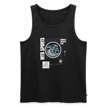 Mountain Bike Downhill - Men's Premium Organic Tank Top - black - Front - Michal (187cm)