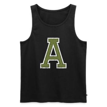 A - College Style - Männer Premium Bio Tank Top - Schwarz - Vorne - AI Model Male 178 light (178cm)