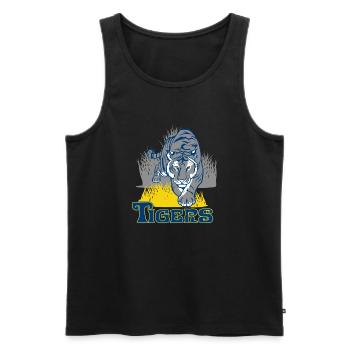 Tiger - Männer Premium Bio Tank Top - Schwarz - Vorne - Michal (187cm)