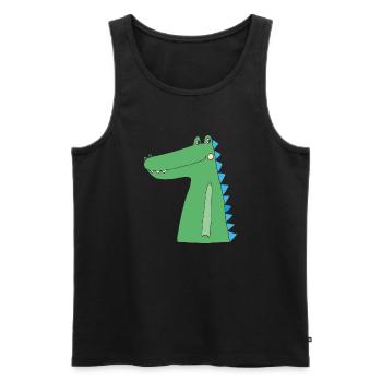 Crocodile Drôle - Débardeur bio Premium Homme - noir - Devant - Michal (187cm)