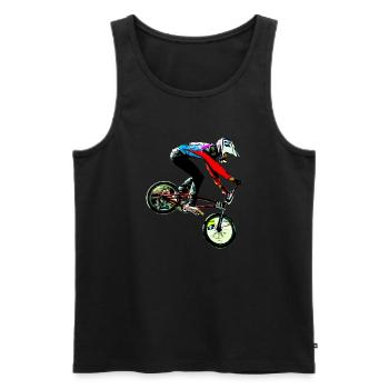 BMX Race Racing - Men's Premium Organic Tank Top - black - Front - Michal (187cm)