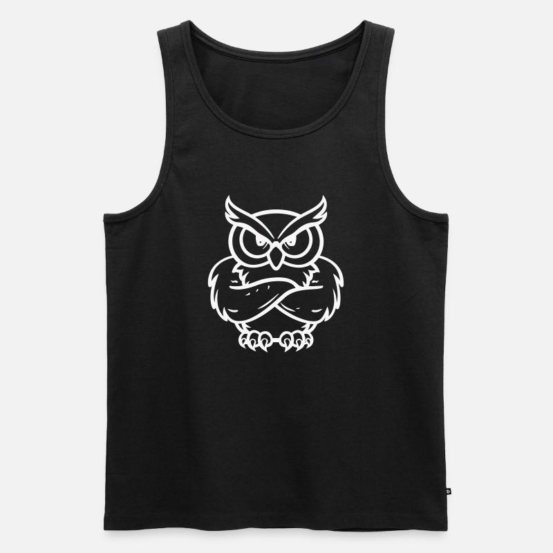 eule comic - Männer Premium Bio Tank Top - Schwarz