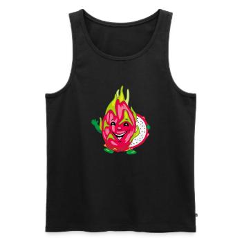 Lächelnde Pitaya-Drachenfrucht - Männer Premium Bio Tank Top - Schwarz - Vorne - AI Model Male 178 light (178cm)